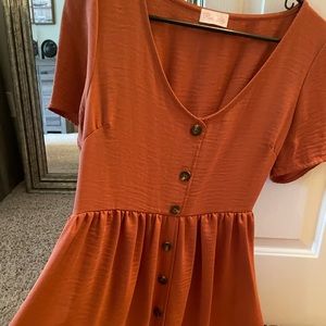 Pink Lily Rust Fall or Spring Blouse